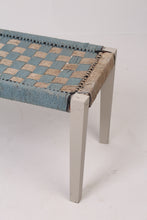 Load image into Gallery viewer, Dusty Blue &amp; Light Grey Weaved Bench 3&#39; x 1.5&#39;ft - GS Productions
