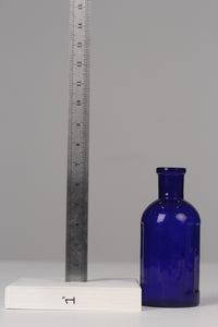 Set of 4 Blue glass bottles / flower vase 07" - GS Productions