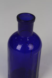 Set of 4 Blue glass bottles / flower vase 07" - GS Productions