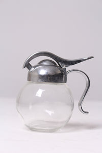 Transparent Glass & Silver Chrome Milk Pot 3" x 5" - GS Productions