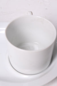 White Bone China Unique Cup & Saucer - GS Productions