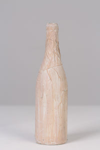 Off-white & beige glass bottle with paper pasting 12" - GS Productions