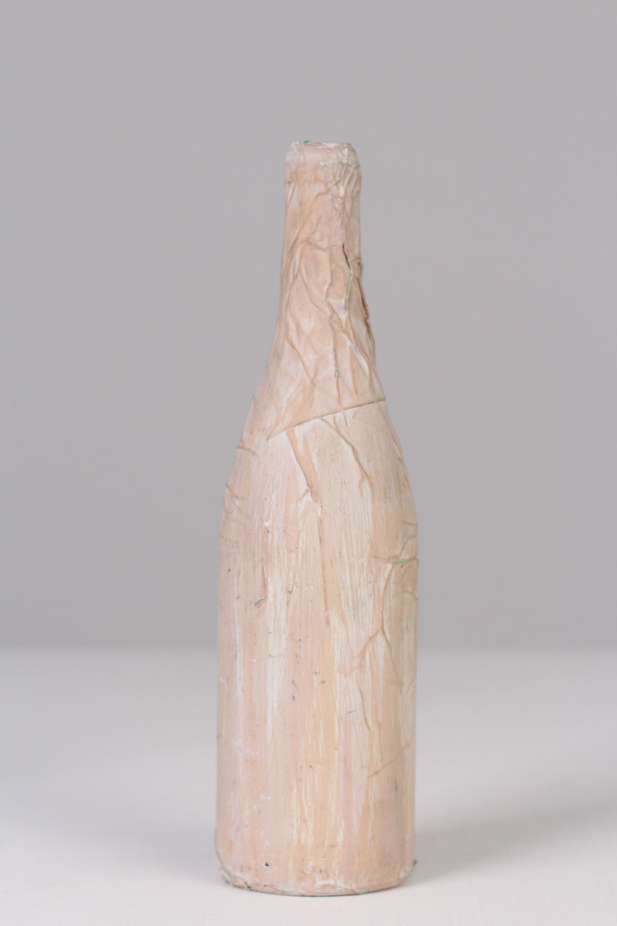 Off-white & beige glass bottle with paper pasting 12