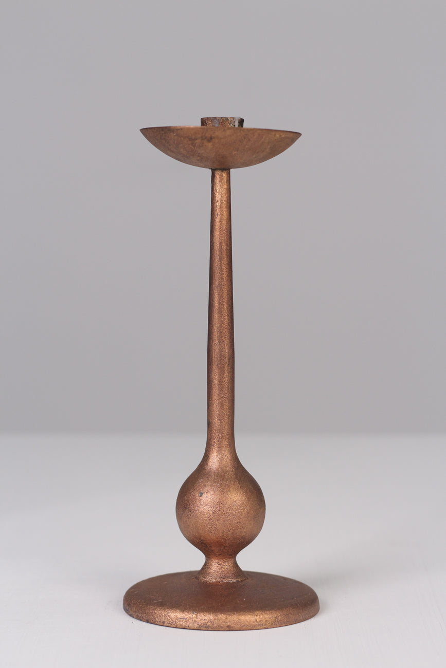 Set of 2 copper gold  candle stand 12