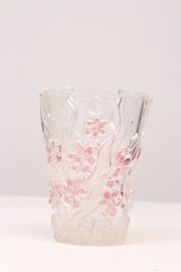 Transparent & Pink Glass Vase - GS Productions