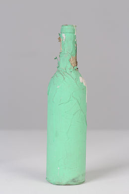 Sea green glass bottle with old n torn paper pasting   12