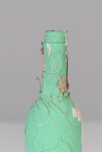 Load image into Gallery viewer, Sea green glass bottle with old n torn paper pasting   12&quot; - GS Productions
