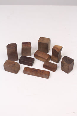 Brown Wooden Abstract Shaped Blocks (10 Pieces) - GS Productions