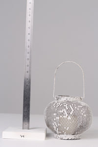 Set of 5 Weathered white candle lanterns 07"& 8" - GS Productions