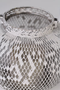 Set of 5 Weathered white candle lanterns 07"& 8" - GS Productions