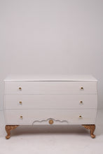 Load image into Gallery viewer, White &amp; Gold High Gloss Finish Chester Drawers 3.5&#39; x 2.75&#39;ft - GS Productions
