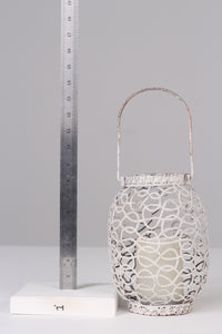 Set of 5 Weathered white candle lanterns 07"& 8" - GS Productions