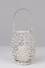 Load image into Gallery viewer, Set of 5 Weathered white candle lanterns 07&quot;&amp; 8&quot; - GS Productions

