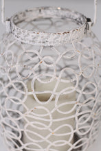 Load image into Gallery viewer, Set of 5 Weathered white candle lanterns 07&quot;&amp; 8&quot; - GS Productions
