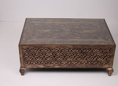 Antique Gold Carved Coffee Table 4' x 1.75'ft - GS Productions
