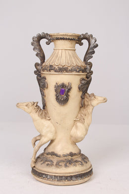 Off white & dull gold victorian vase  5