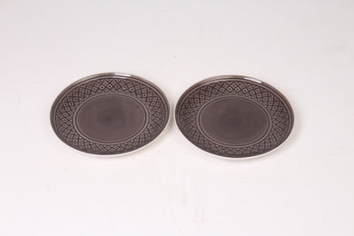 Set of 2 Brown Ceramic Glazed Serving/Decorative Plates 10