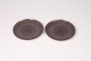 Set of 2 Brown Ceramic Glazed Serving/Decorative Plates 10" x10" - GS Productions