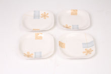 Load image into Gallery viewer, Set of 4 White &amp; Light Blue Porcelain Squarish Plates - GS Productions

