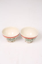 Load image into Gallery viewer, Set of 2 Off white,Green &amp; Orange Clay Dhaaba Bowls - GS Productions
