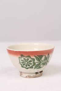 Set of 2 Off white,Green & Orange Clay Dhaaba Bowls - GS Productions