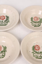 Load image into Gallery viewer, Set of 4 Off white, Green &amp; Orange Floral Clay Dhaaba Plates - GS Productions
