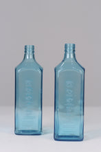 Load image into Gallery viewer, Set of 2 Aqua glass bottles / vases  11&quot; - GS Productions
