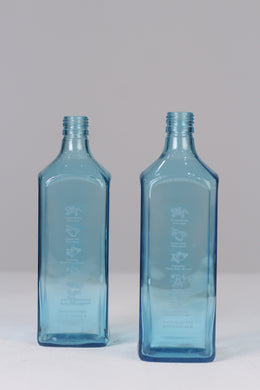 Set of 2 Aqua glass bottles / vases  11