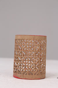 Beige, Biscuit Carved Metal Candle Shade 3" x 5" - GS Productions