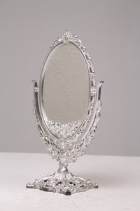 Silver Traditional Vintage Looking Mirror Stand 4" x 10" - GS Productions