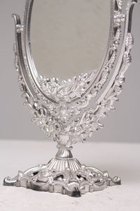 Silver Traditional Vintage Looking Mirror Stand 4" x 10" - GS Productions