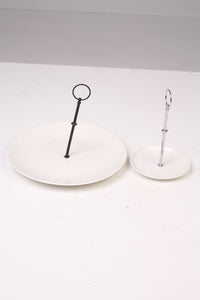 White & Black Bone Chine Serving Platters - GS Productions