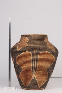 Orange, brown & beige  artisan barn planter 15"x 35" - GS Productions