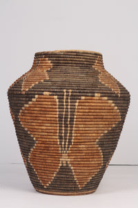 Orange, brown & beige  artisan barn planter 15"x 35" - GS Productions