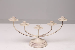 Off-white Weathered Metal Candles Stand 12" x 8" - GS Productions