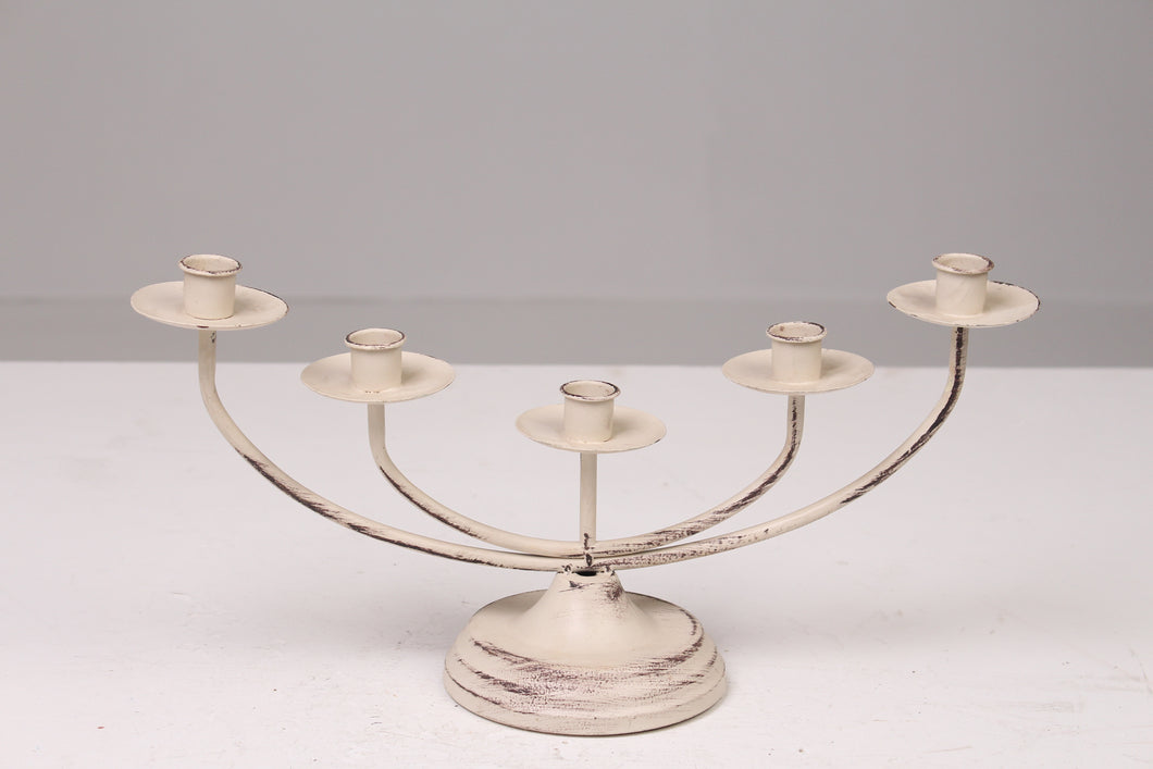Off-white Weathered Metal Candles Stand 12