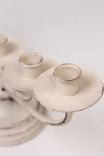 Load image into Gallery viewer, Off-white Weathered Metal Candles Stand 12&quot; x 8&quot; - GS Productions
