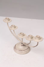 Load image into Gallery viewer, Off-white Weathered Metal Candles Stand 12&quot; x 8&quot; - GS Productions
