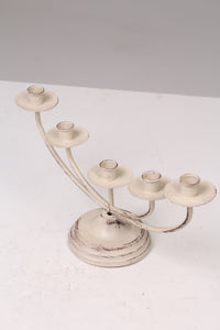 Off-white Weathered Metal Candles Stand 12" x 8" - GS Productions