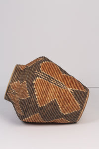 Orange, brown & beige  artisan barn planter 15"x 35" - GS Productions