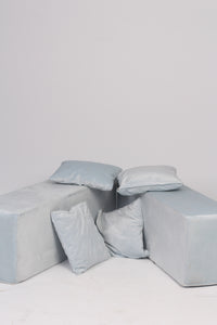 Bluish Grey Set With Two 16" Seats & Four 1.5'x1.5' Cushions - GS Productions
