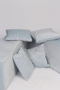 Bluish Grey Set With Two 16" Seats & Four 1.5'x1.5' Cushions - GS Productions