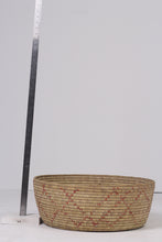 Load image into Gallery viewer, Brown &amp; Red round weaved basket 20&quot;x  08&quot; - GS Productions
