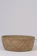 Load image into Gallery viewer, Brown &amp; Red round weaved basket 20&quot;x  08&quot; - GS Productions
