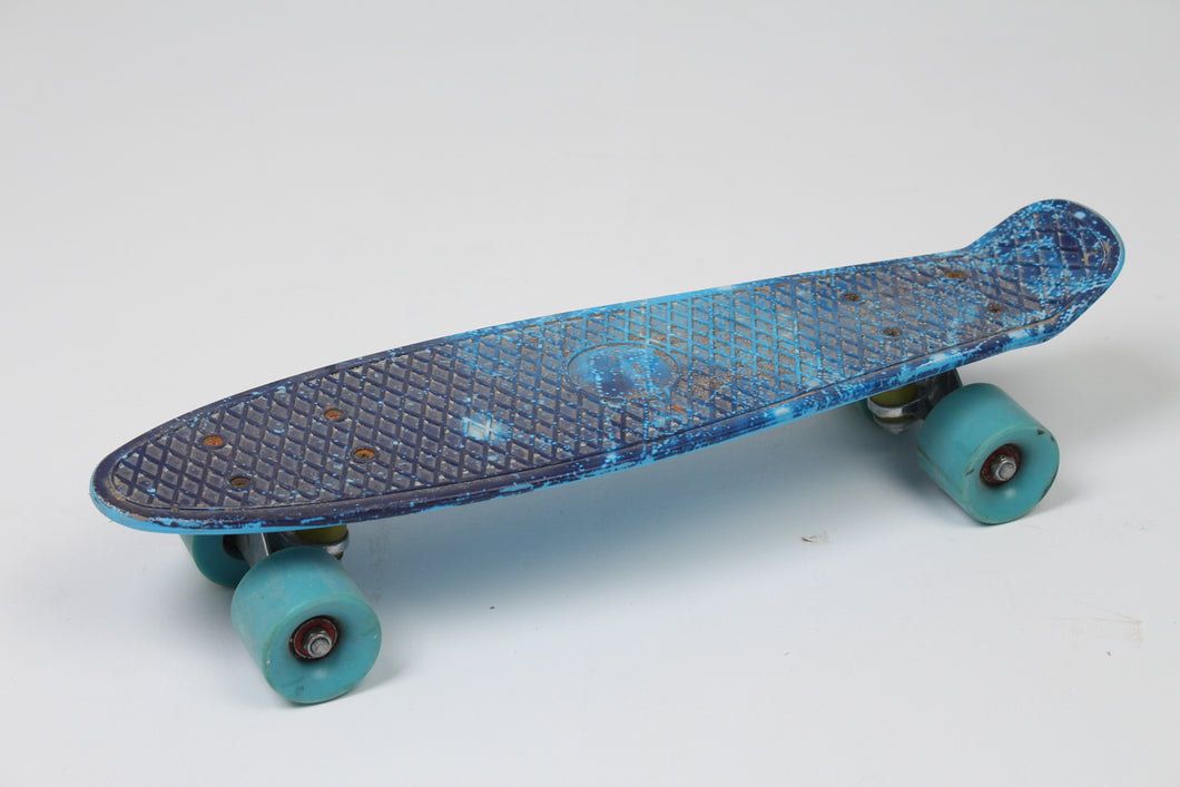 Dark Blue & Cyan Printed Skateboard 5.5