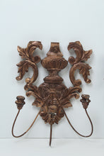 Load image into Gallery viewer, Set of 2 Antique Gold Carved Wooden Candle Holder Wall Mount 18&quot; x 24&quot; - GS Productions

