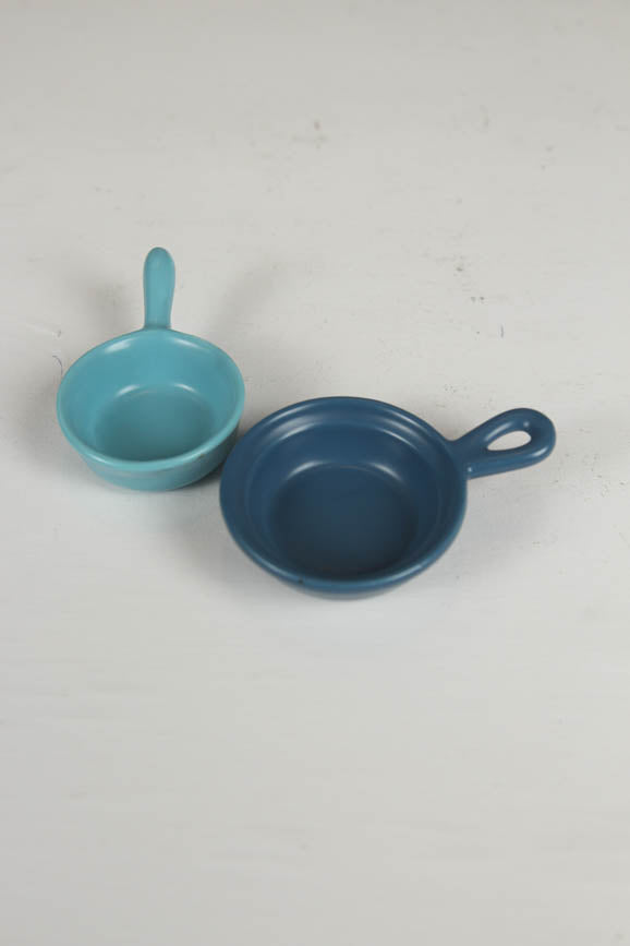 blue green & sky blue porcelain handle ramekin/sauce dish. - GS Productions