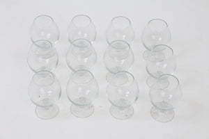 Set of 12 Transparent Glass Goblet/Glass/Candle Jar 4" X 6" - GS Productions