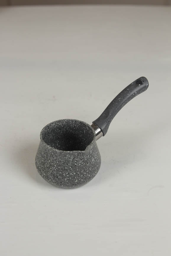 Grey ceramic pot with handle. - GS Productions