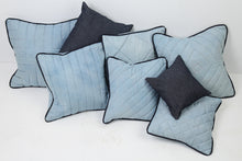 Load image into Gallery viewer, Set of 8 Light &amp; Dark Blue Soft Cushions with soft Quilting or Stitching Detail - GS Productions
